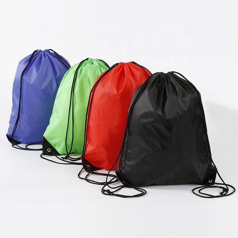 Custom recycled waterproof polyester drawstring backpack drawstring bag drawstring dust bags with custom printed logo