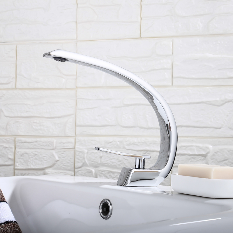 white waterfall modern atmosphere bright basin mixer for bathroom durable faucet basin