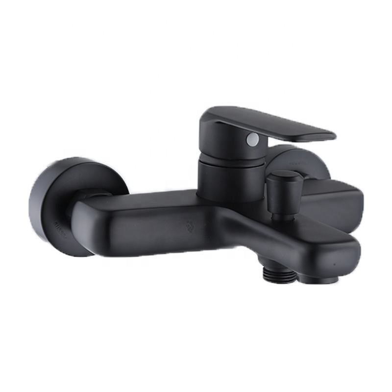 Bathroom black bath mixer tap wall mounted brass body shower faucet glod bath shower Faucets Mixers & Taps