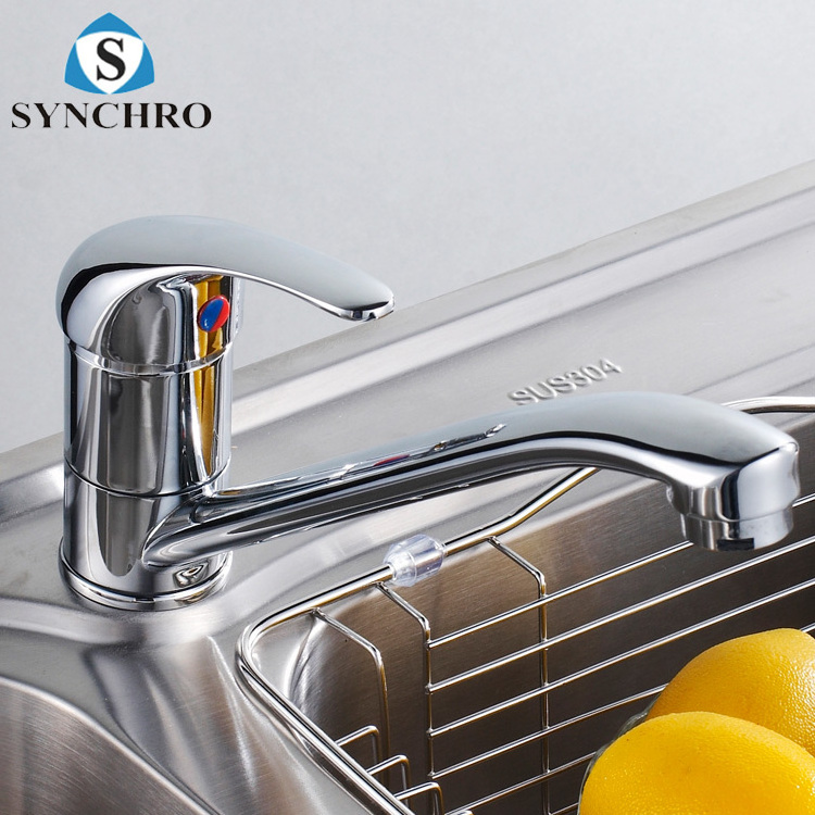 Kitchen Mixer Taps Finish Basin Mixer Deck Mount Single Handle Kitchen Tap Chrome Brass Graceful Brass Kitchen Faucet