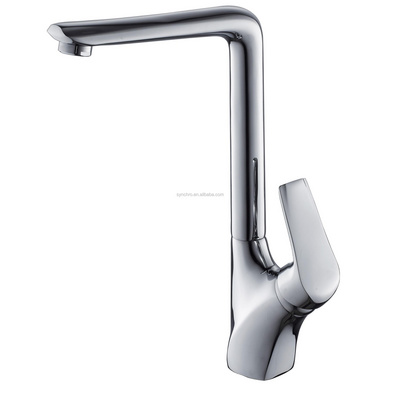 Black brass long neck kitchen mixer sink faucet 360 tap