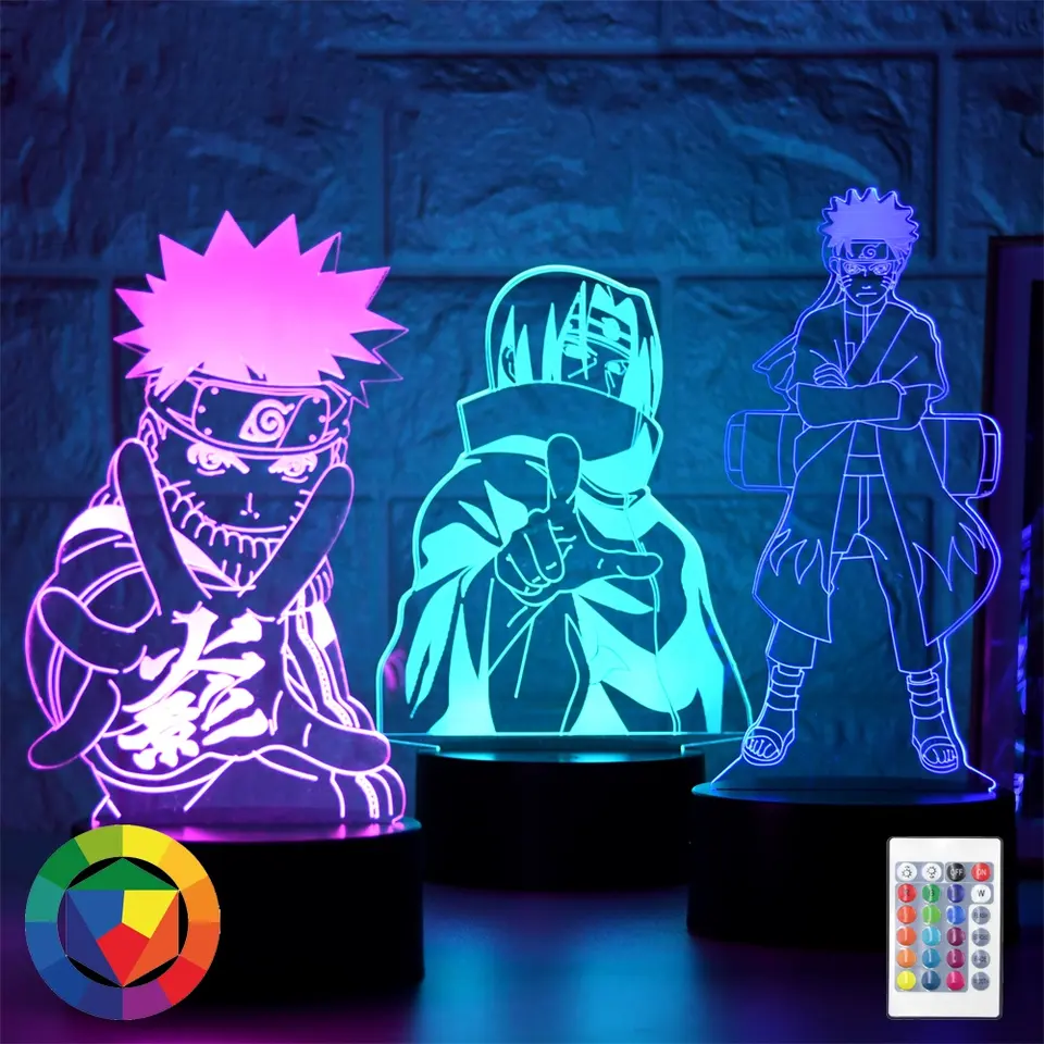 Newish Custom Photo Creative 3d Illusion Anime Acrylic Led Lamp Base Christmas Lamp Kid's Room Decor Led Light Base Night Light