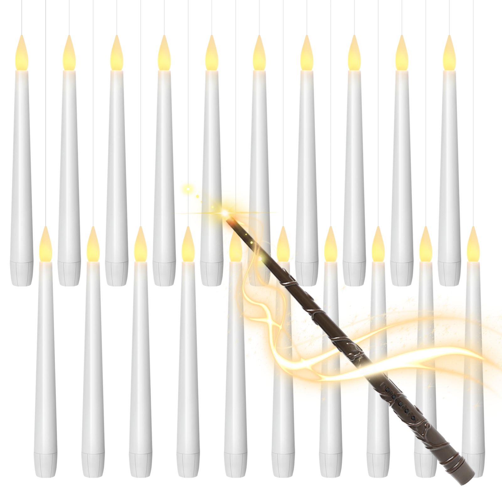 Home decoration  wand flickering led taper candles Flickering Warm Light Flameless Candle with Remote Battery Operated Candles