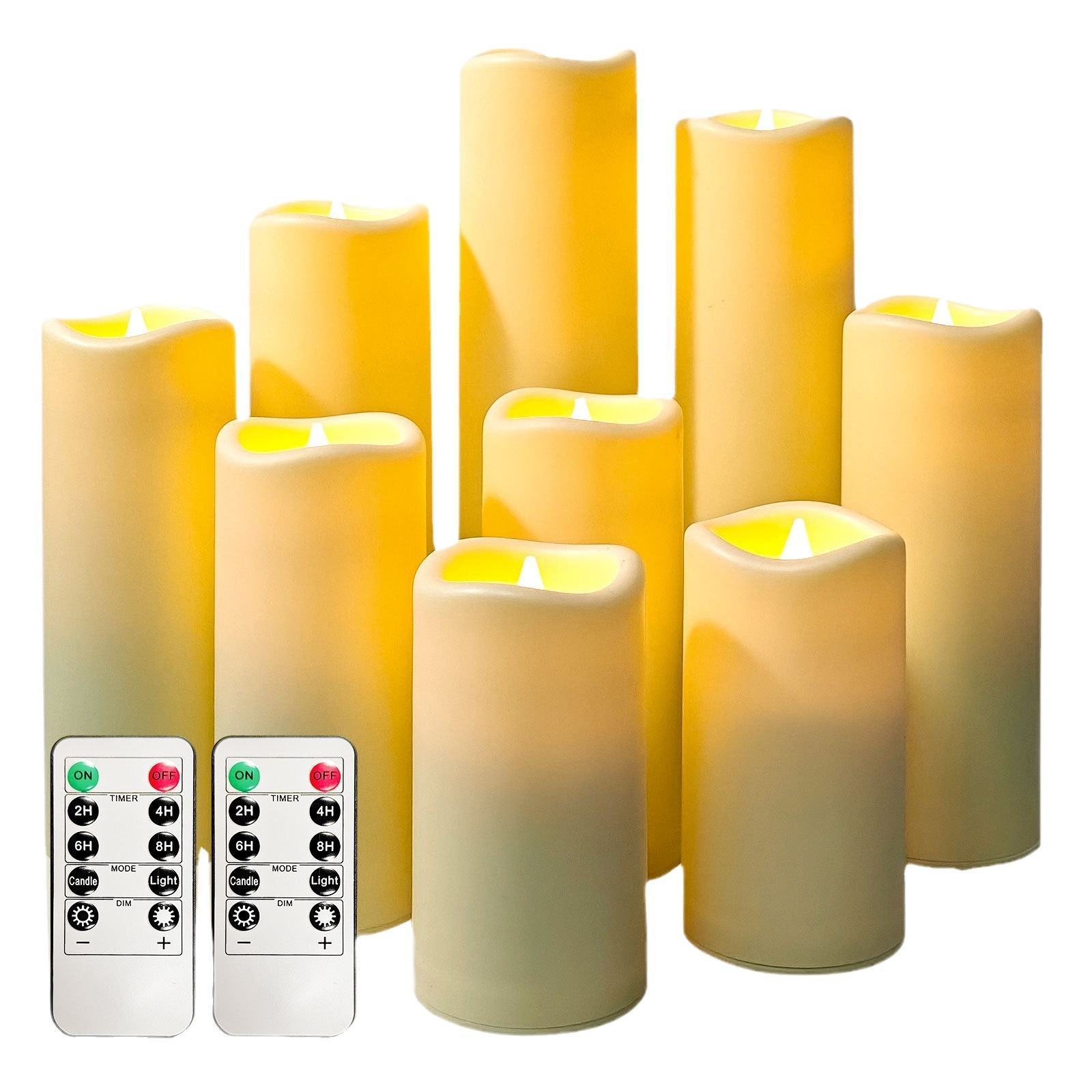 Large Waterproof Outdoor Flameless Candles with Remote Control  Battery Operated Flickering LED Pillar Candles for Outdoor