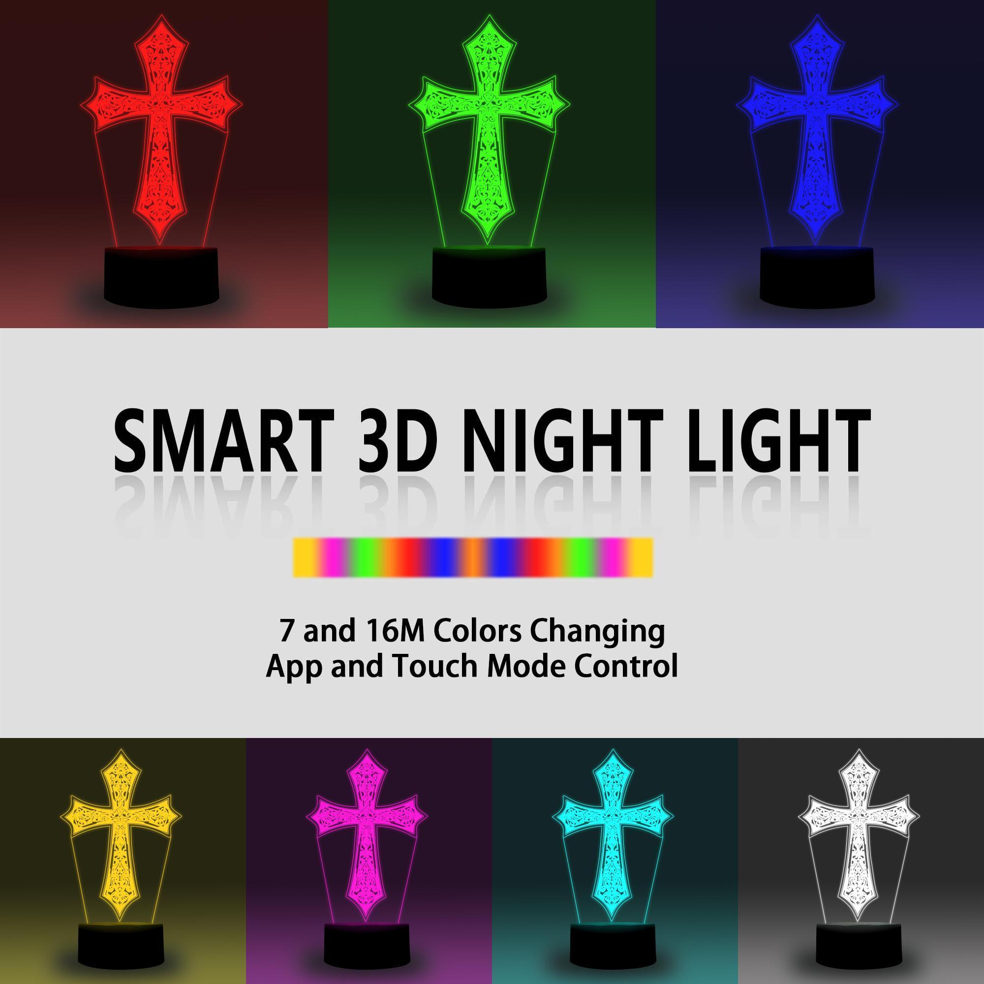 Cross Usb Touch Sensor Led Night Light With Remote Control Acrylic Led Lights For Room Decoration