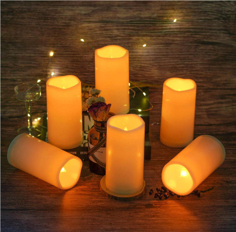 Large Waterproof Outdoor Flameless Candles with Remote Control  Battery Operated Flickering LED Pillar Candles for Outdoor