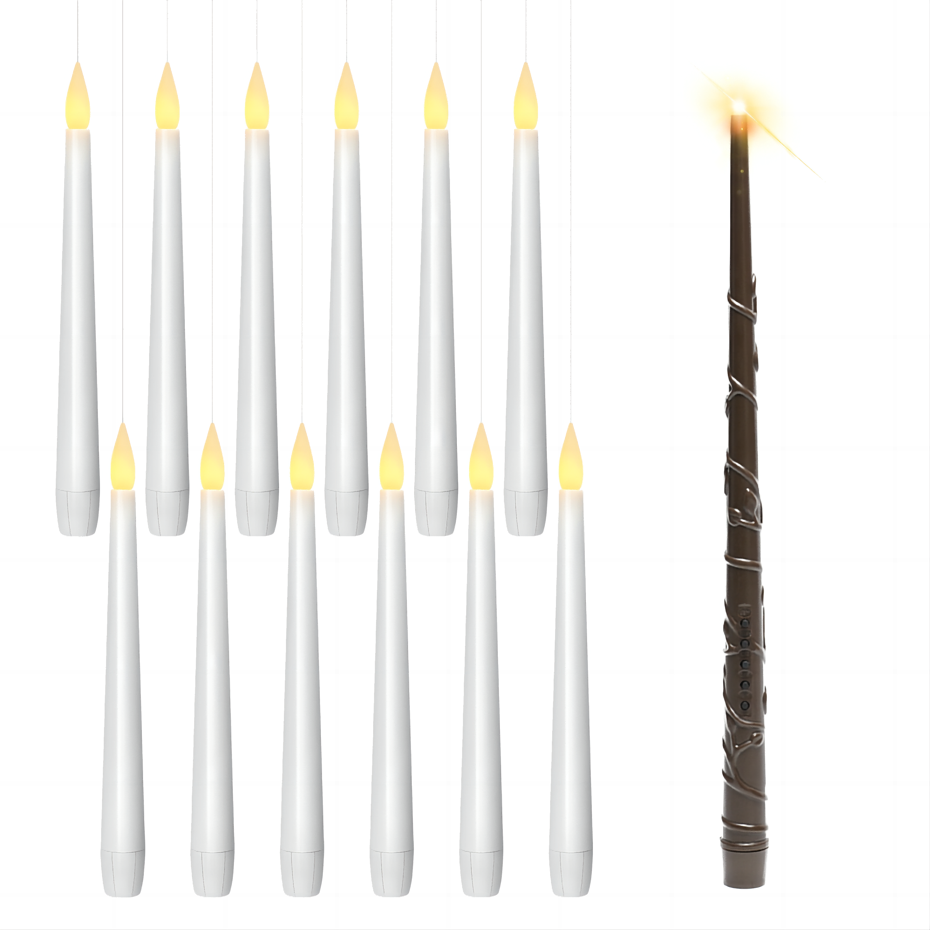 Home decoration  wand flickering led taper candles Flickering Warm Light Flameless Candle with Remote Battery Operated Candles