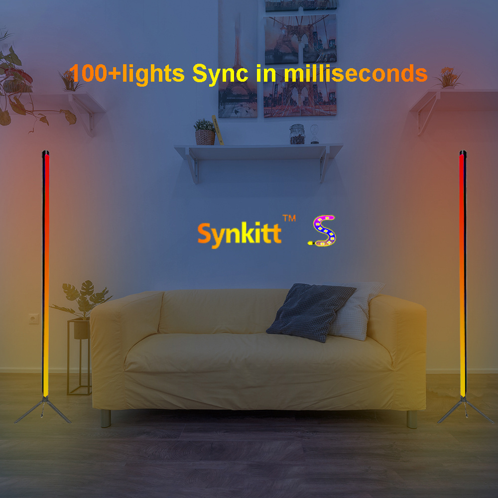 Self Living Room Rgb Smart 4 Foot Led Linear Indirect Bollard Lamp Corner Floor Light