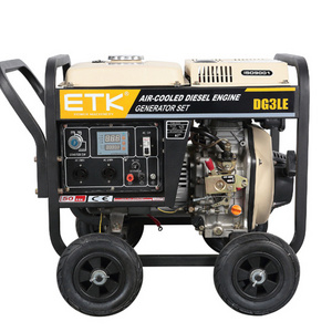 Portable diesel generator with 4 wheels Diesel generator set with CE