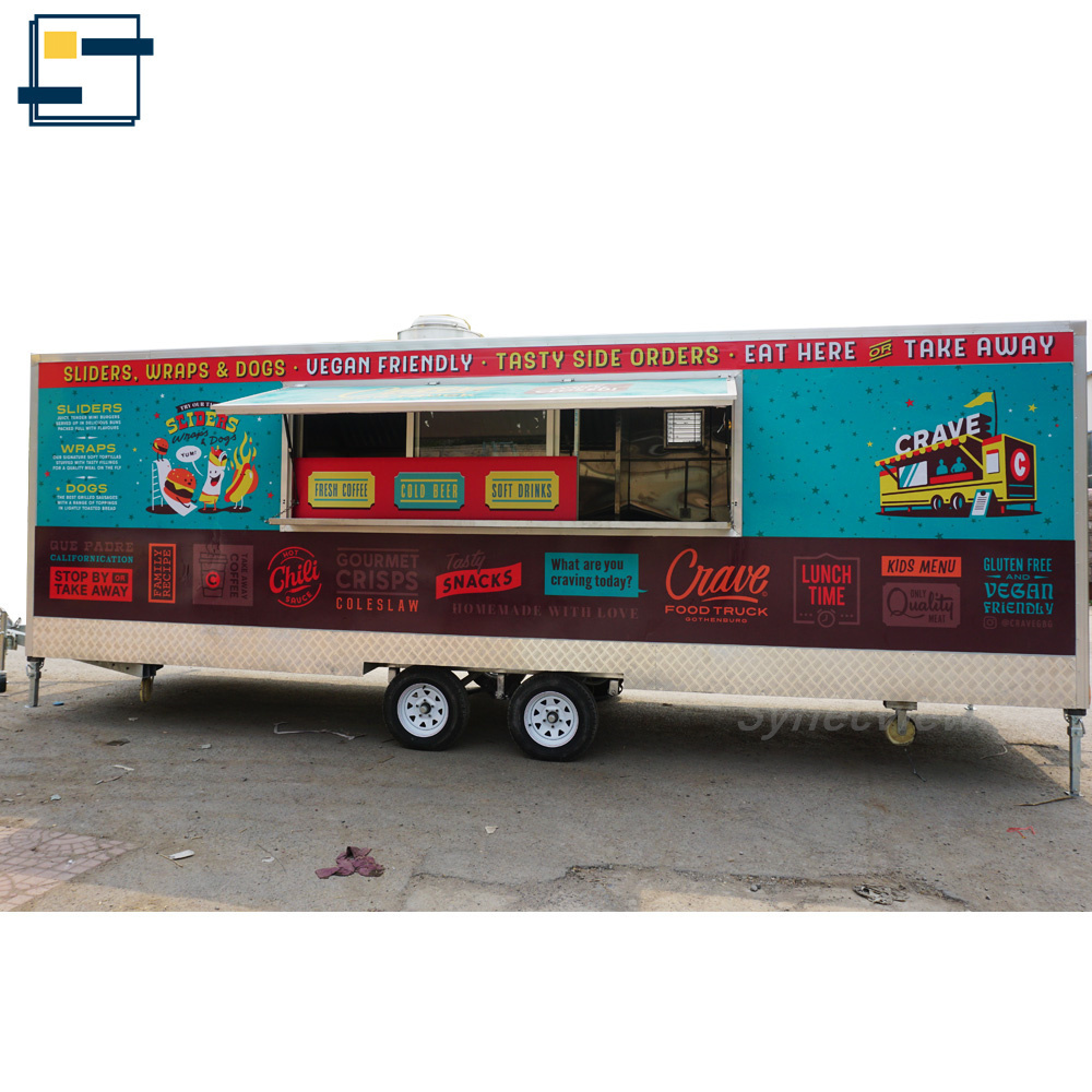 Canadian standard food trailer closed fast food truck mobile kitchen trailer