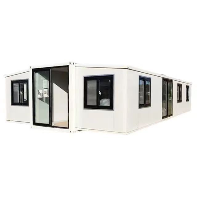 Fast Build Folding Double Wings Rooms Expandable prefab Container House with 2/3 bedrooms and bathroom