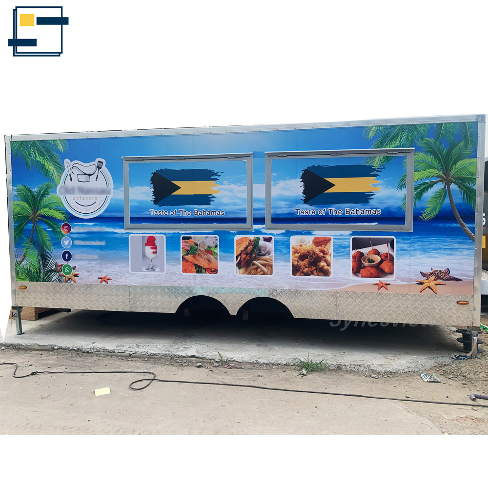 Canadian standard food trailer closed fast food truck mobile kitchen trailer