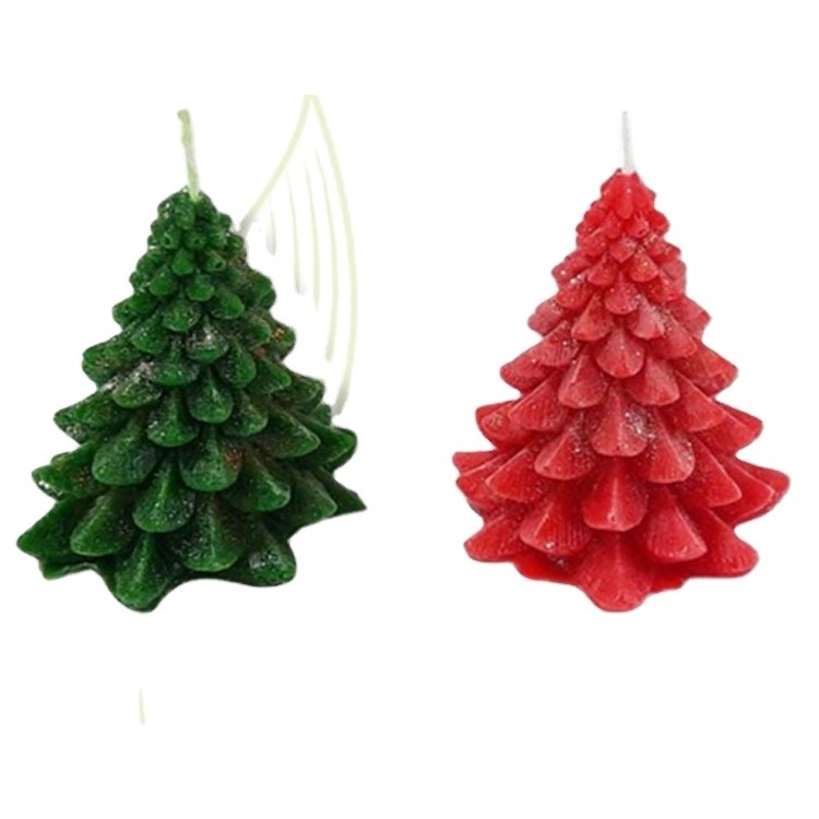 Globally Supply Widely Used Premium Quality Paraffin Wax Christmas Tree Candle Colored Unscented Candles for Decoration