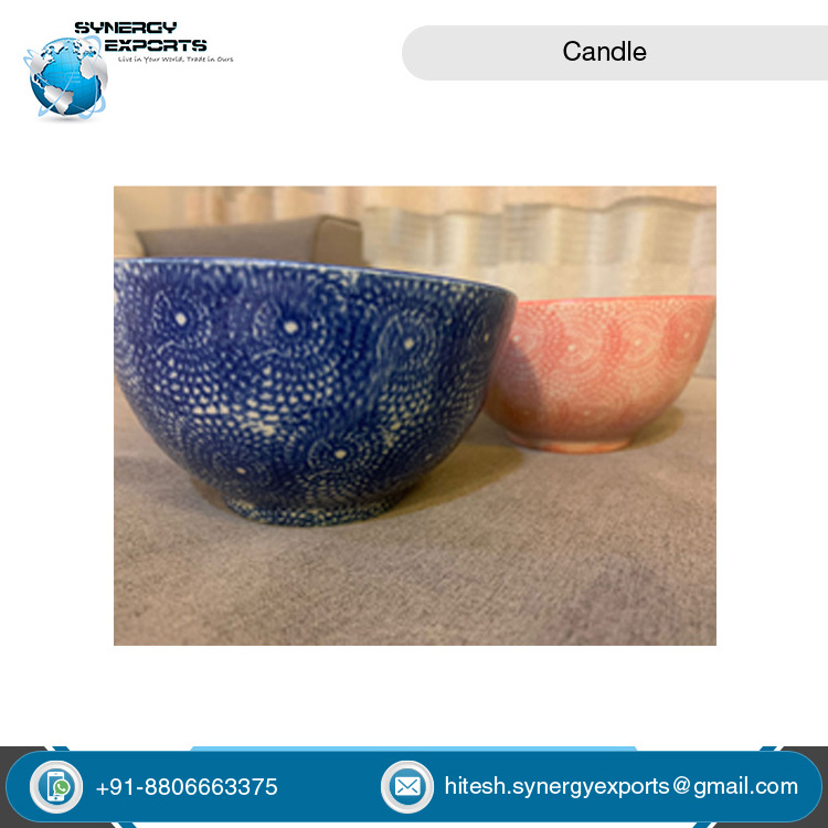 Contract Manufacturing Selling Best Aromatherapy Scented Candles Paraffin Wax Bohemian Ceramic Bowl Candle