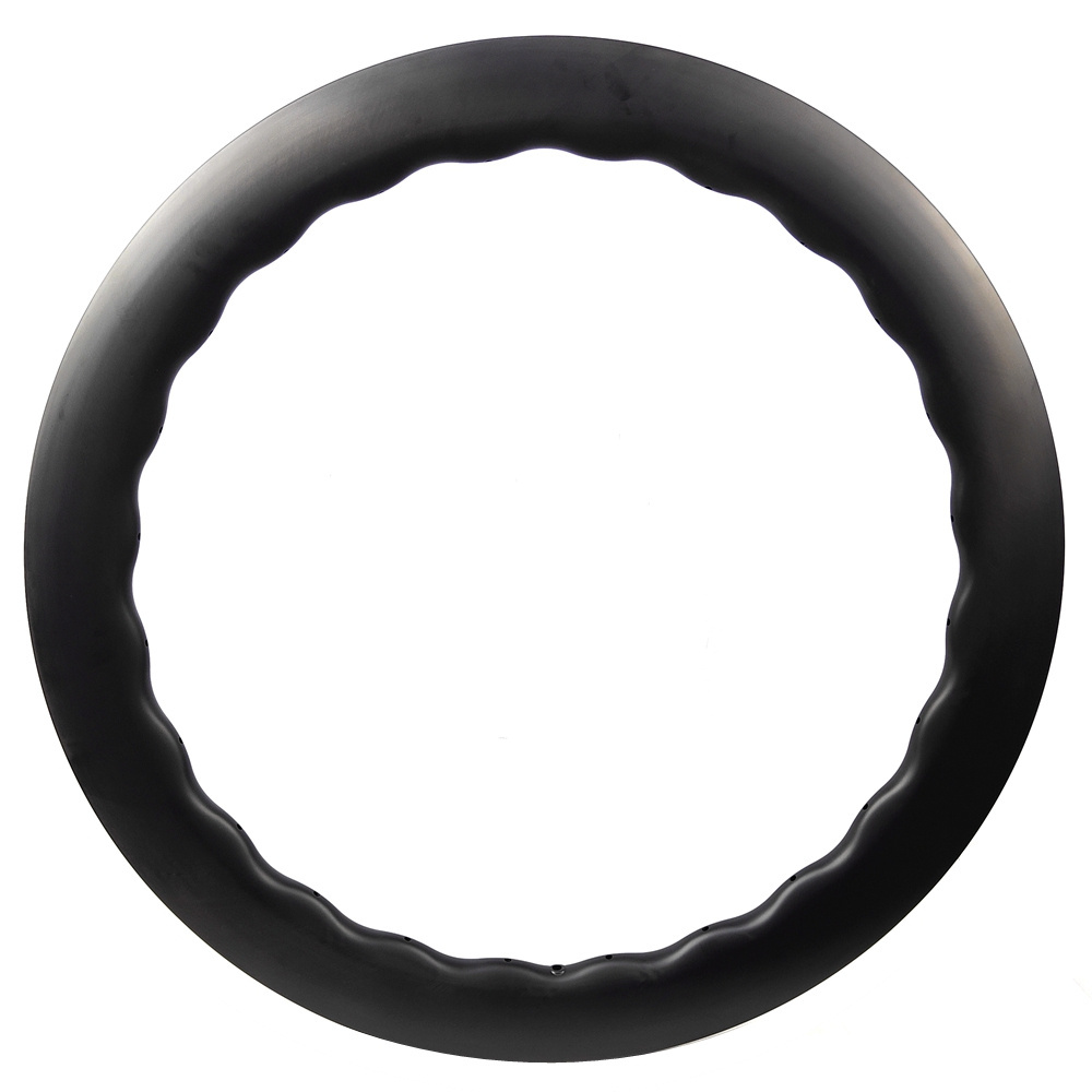 BIKEDOC RDTW28  New 700C Carbon Road Disc Rim Marbled Wavy Shape 24H Carbon Gravel Tubeless Wheels