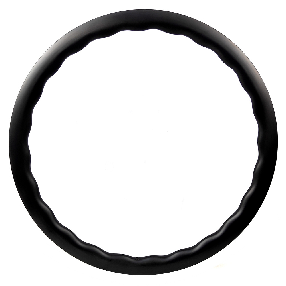 BIKEDOC RDTW28  New 700C Carbon Road Disc Rim Marbled Wavy Shape 24H Carbon Gravel Tubeless Wheels