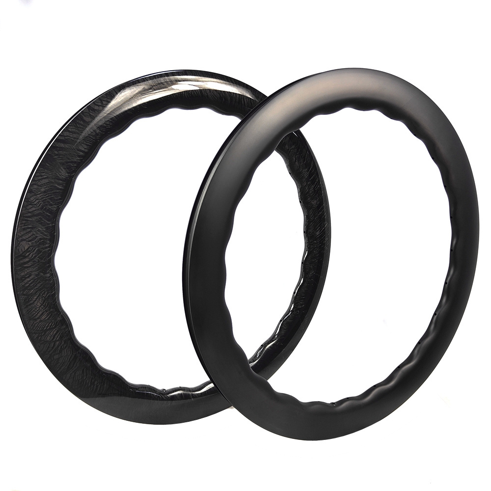 BIKEDOC RDTW28  New 700C Carbon Road Disc Rim Marbled Wavy Shape 24H Carbon Gravel Tubeless Wheels