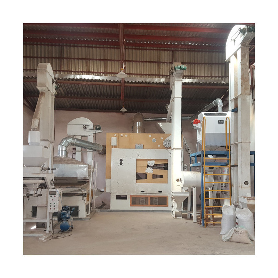 Small scale maize/sorghum/sesame/cocoa bean/grain seed cleaning line with all kinds gradervibratorscreener and sorter