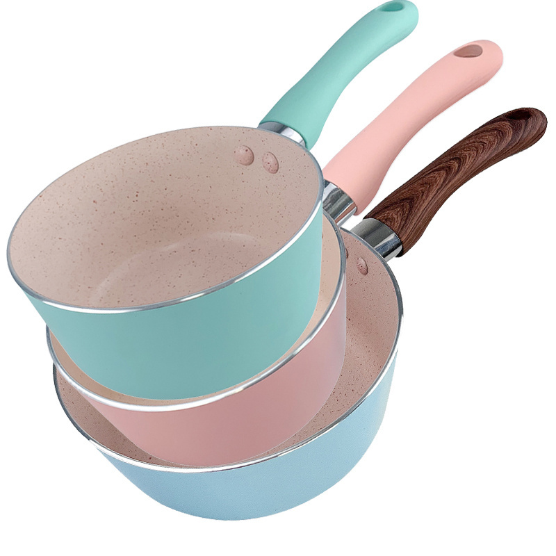 aluminum non stick mini soup pan and pot with handle gas cooker nonstick sauce pan stock milk pan and pot set