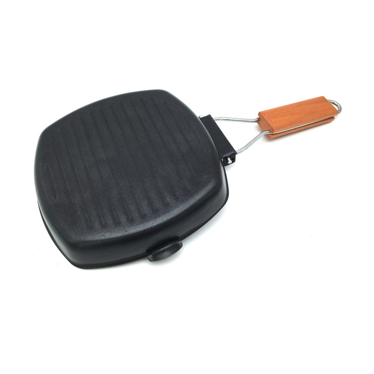 Non Stick Square Grill Fry Pan For Outdoor Camping