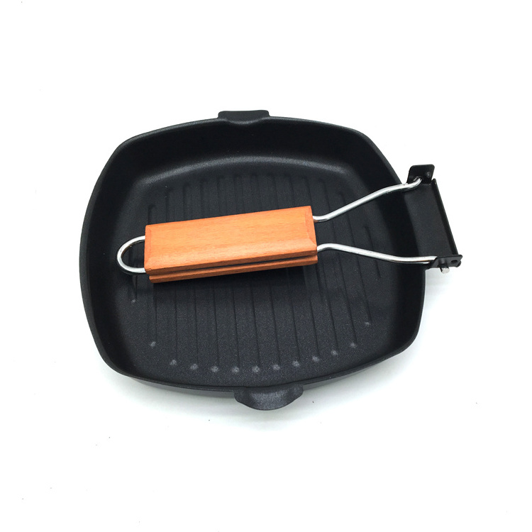 Non Stick Square Grill Fry Pan For Outdoor Camping