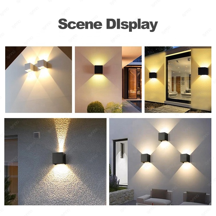 Aluminum black up and down wall lamp outdoor bracket light wall pack led light nordic modern indoor outdoor cob led wall lamp