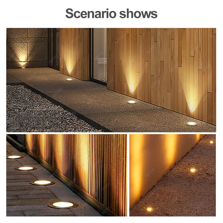 Outdoor recessed ground floor lamp ip67 waterproof rgb inground 12v dc24v 304 stainless steel buried led underground light