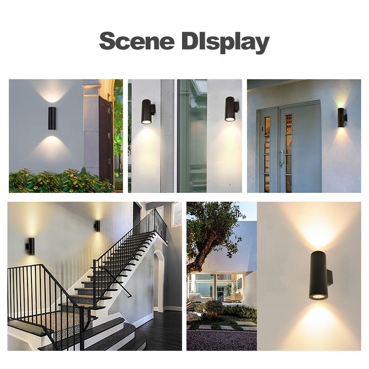 Up And Down Modern Outdoor Wall Light Single Double Aluminum Led Wall Mounted Sconce Light Ip65 Waterproof Outdoor Wall Lamps