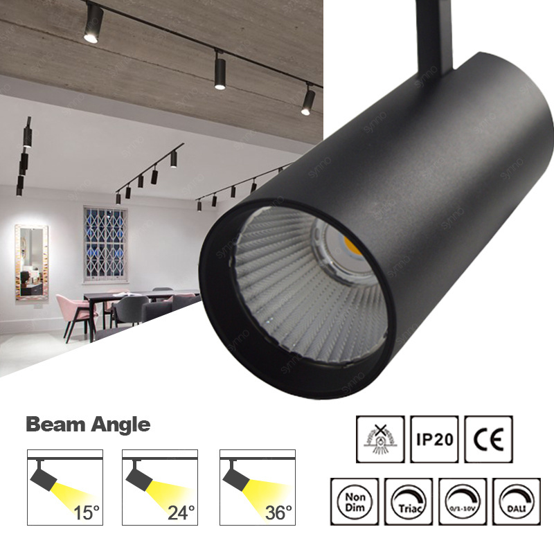 white black color led track light 40 angle rail 3 circuit 4 wire track focus adjustable tracklight led track light cheap price