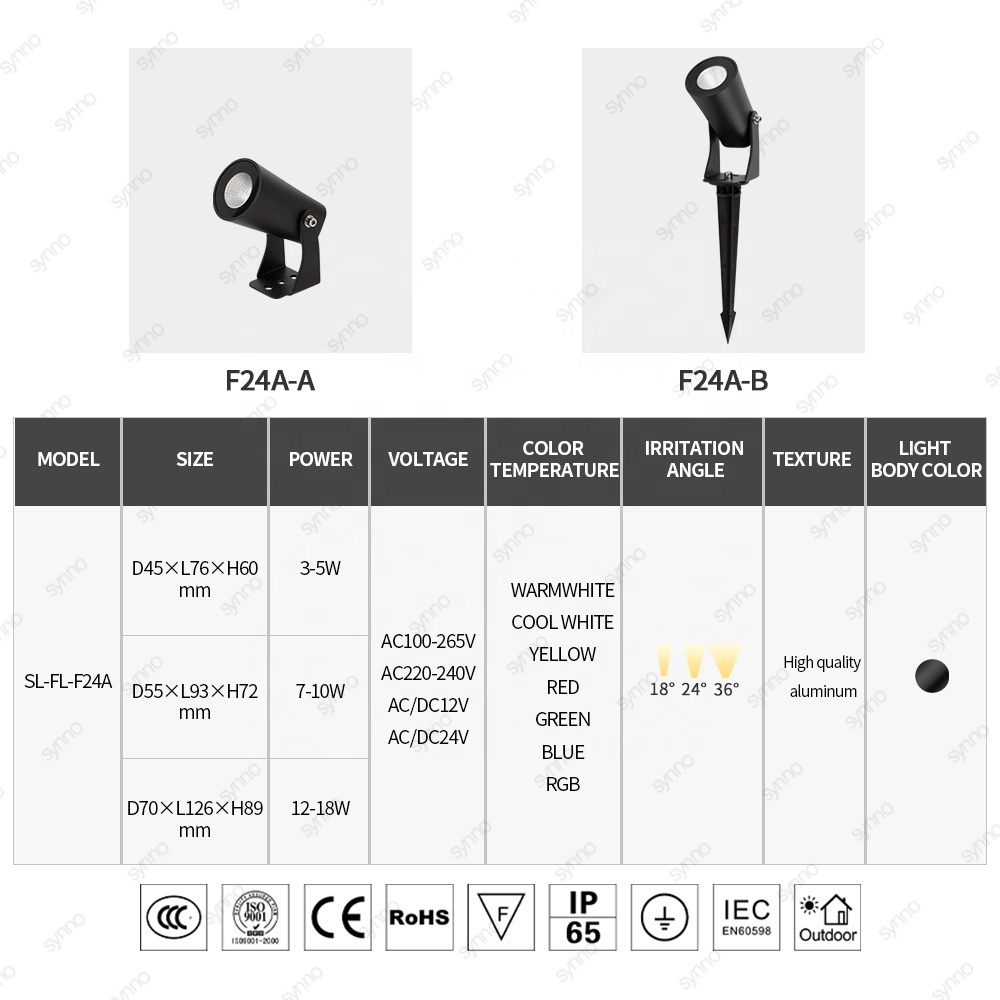 12v waterproof ip65 aluminum 3w 5w 7w 10w 20w outdoor pathway spotlight lawn lamp landscape spot light led spike garden light