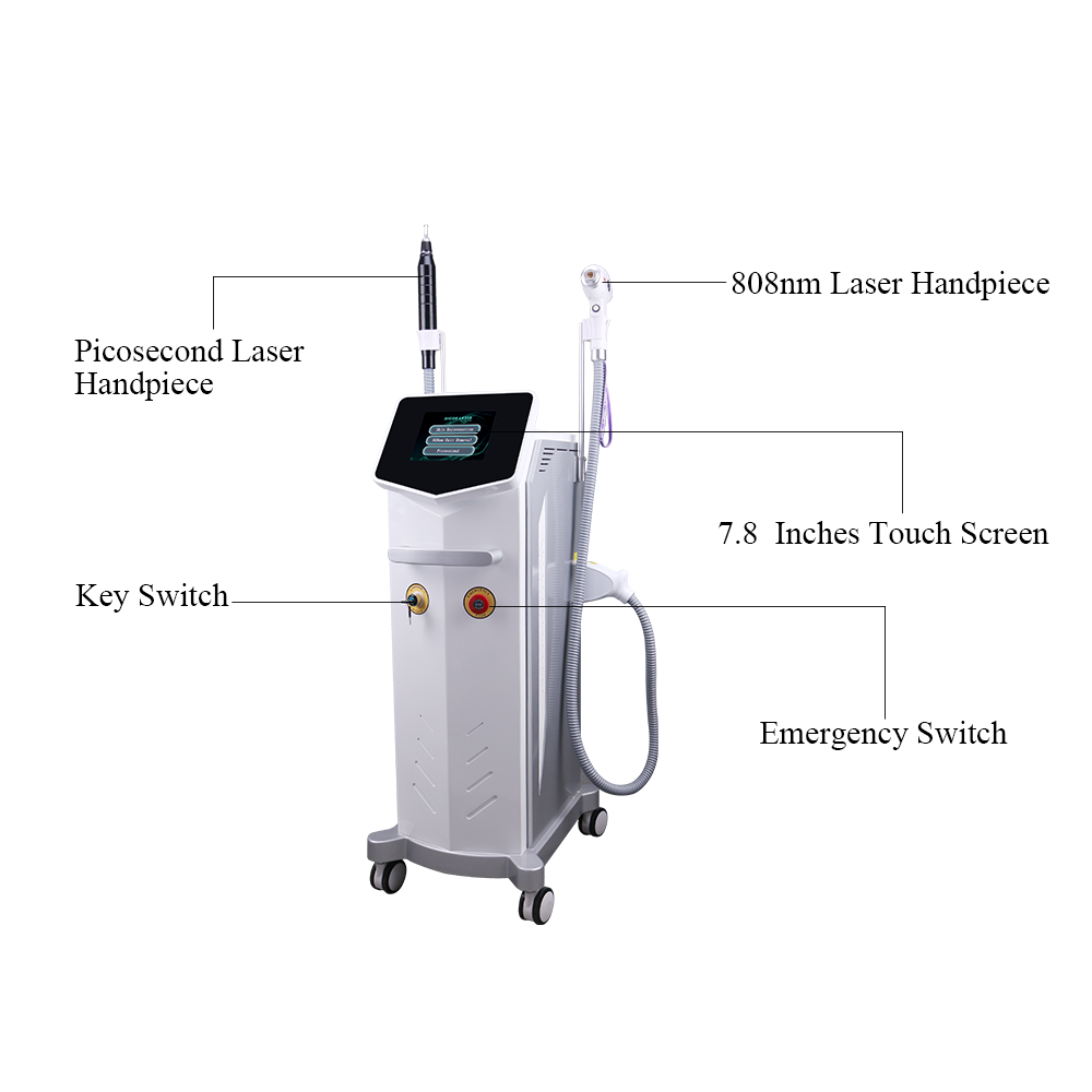 Multifunctional pico laser high power 808 laser diode hair removal beauty spa equipment