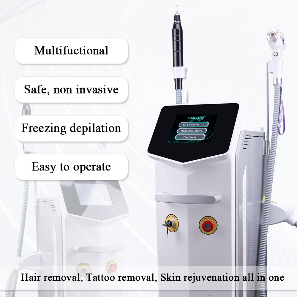 Multifunctional pico laser high power 808 laser diode hair removal beauty spa equipment