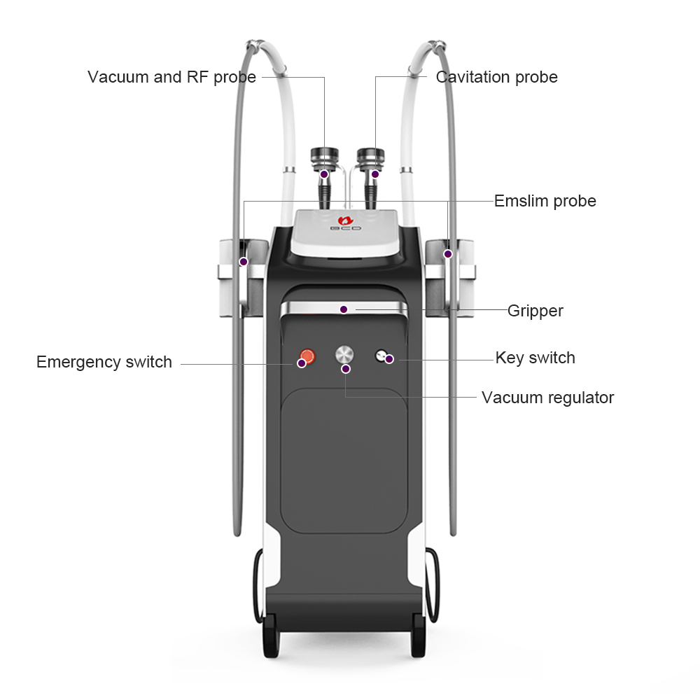 Salon use ultrasound cavitation vacuum high intensity rf cellulite reduce ems fat burner body sculpting machine