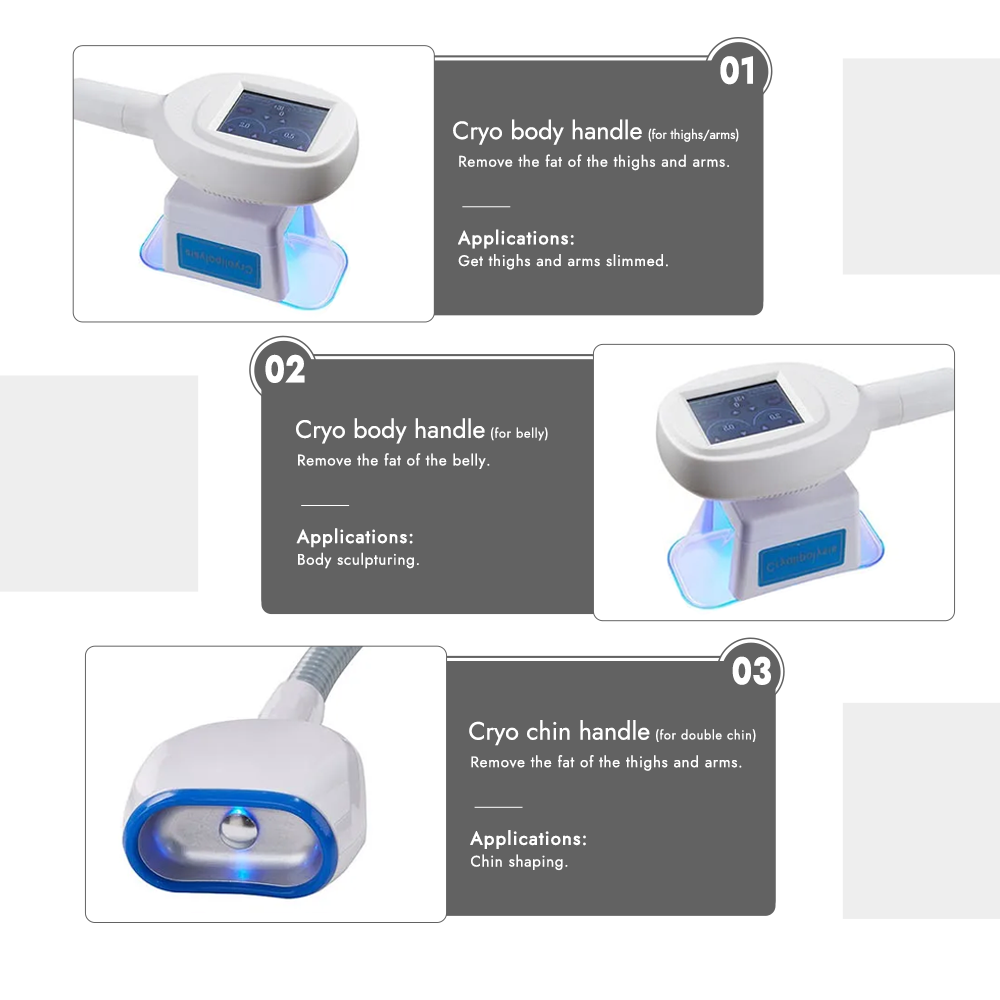 Synogal portable 3 handle cryolipolysis vacuum ABS contouring body sculpting fat freezing cryolipolysis machine