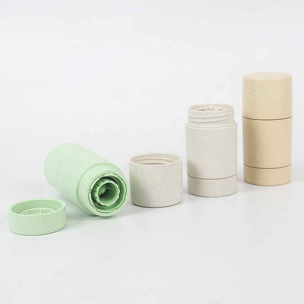 25ml empty Round Antiperspirant Deodorant tube biodegradable wheat straw twist up Deodorant Stick Container