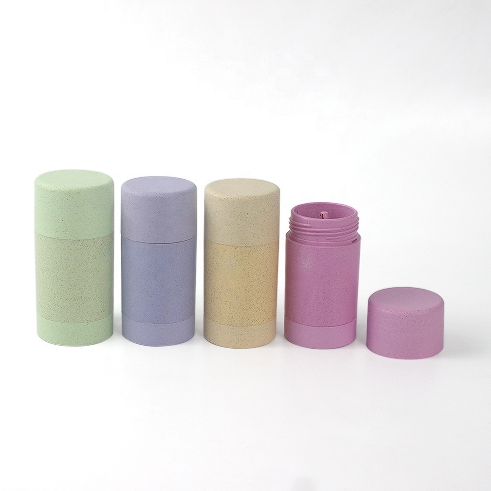 75ml Custom empty biodegradable wheat straw PCR twist up Deodorant Stick Antiperspirant Round tube Container