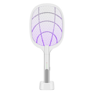 Bug Zapper Racket 2 in 1 Rechargeable Electric Fly Swatter Mosquito Swatter Bug Zapper Mosquitoes Trap Lamp Fly Swatter