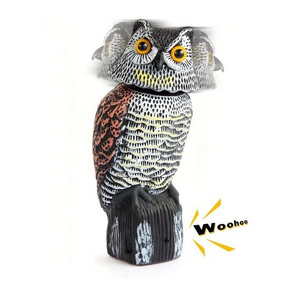 Scarecrow Sculpture Hot Sale Garden Decorative Plastic with Rotating Head and Sound Bird Repellent Owl Bag Packing Bird Repeller