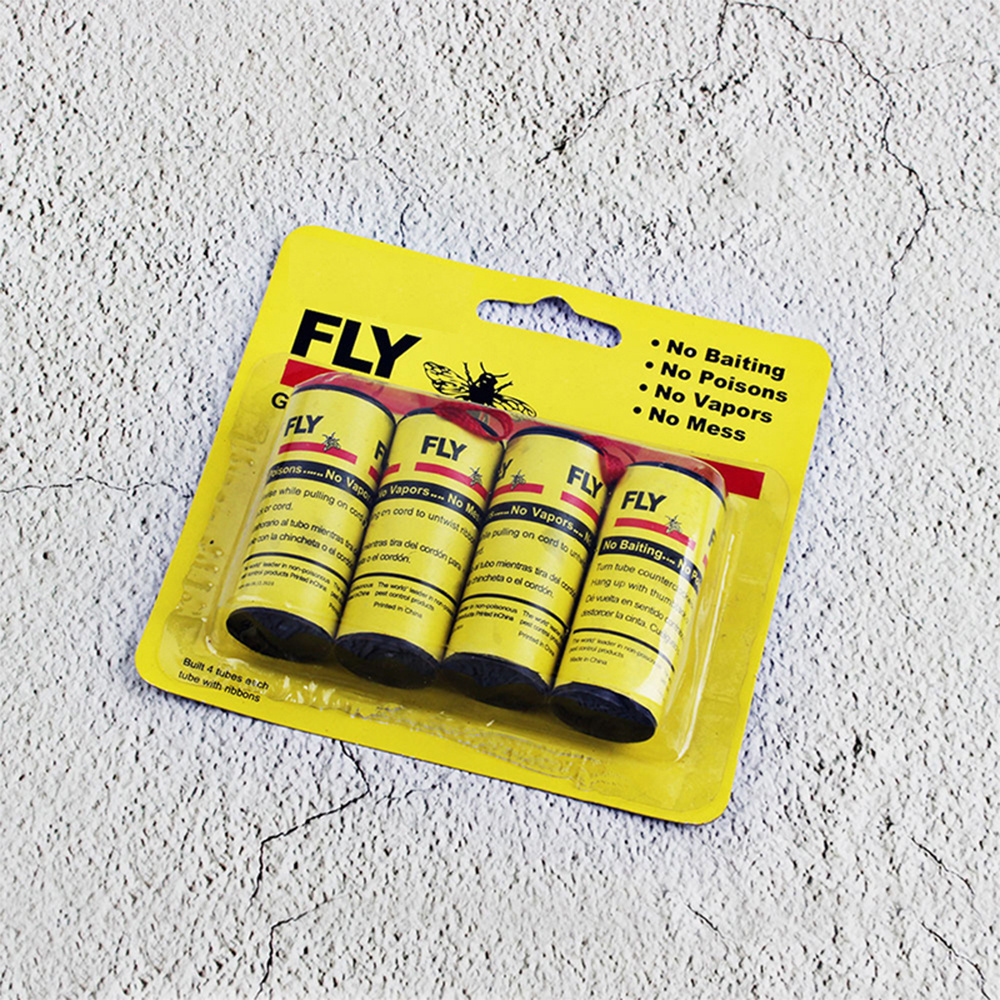 Sticky Fly Ribbons Roll Double Sided flies Paper Strips Insect Bug Home Glue Fly Trap Catcher Bug Mosquito Killer