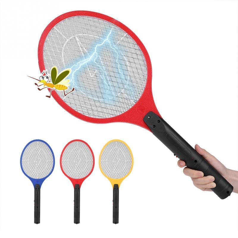 USB Rechargeable Indoor Outdoor Electric Fly Swatter Removable Flashlight and 3-Layer Safety Mesh for Home