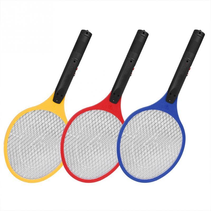 USB Rechargeable Indoor Outdoor Electric Fly Swatter Removable Flashlight and 3-Layer Safety Mesh for Home