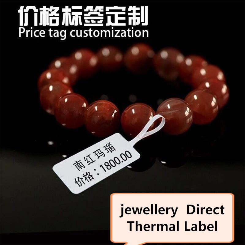 Synthetic Direct Thermal  Material and Heat Sensitive Feature jewellery barcode sticker labels RFID Tag Jewelry Label