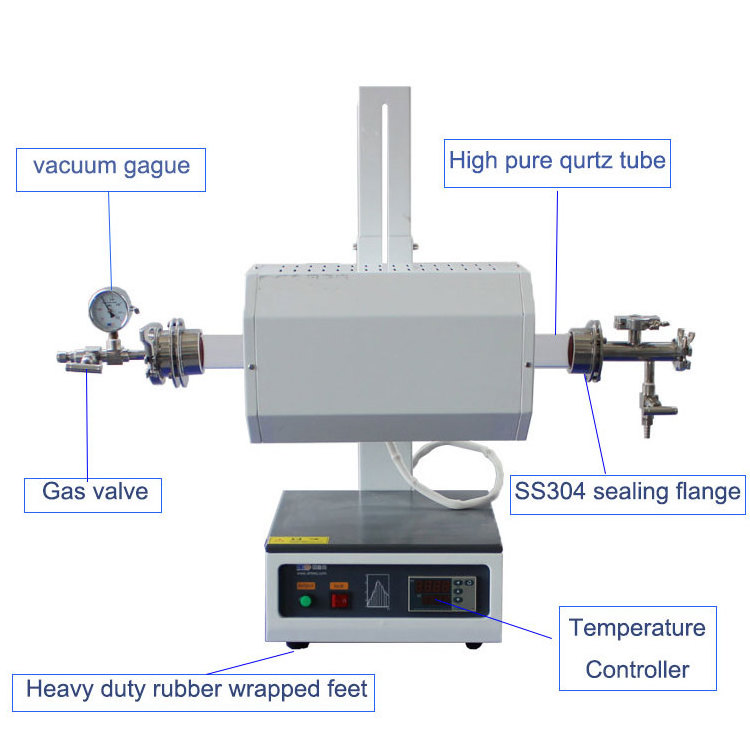 Factory Directly Supply Laboratory 1100 Degree Pyrolysis Oven Quartz Tube Furnace