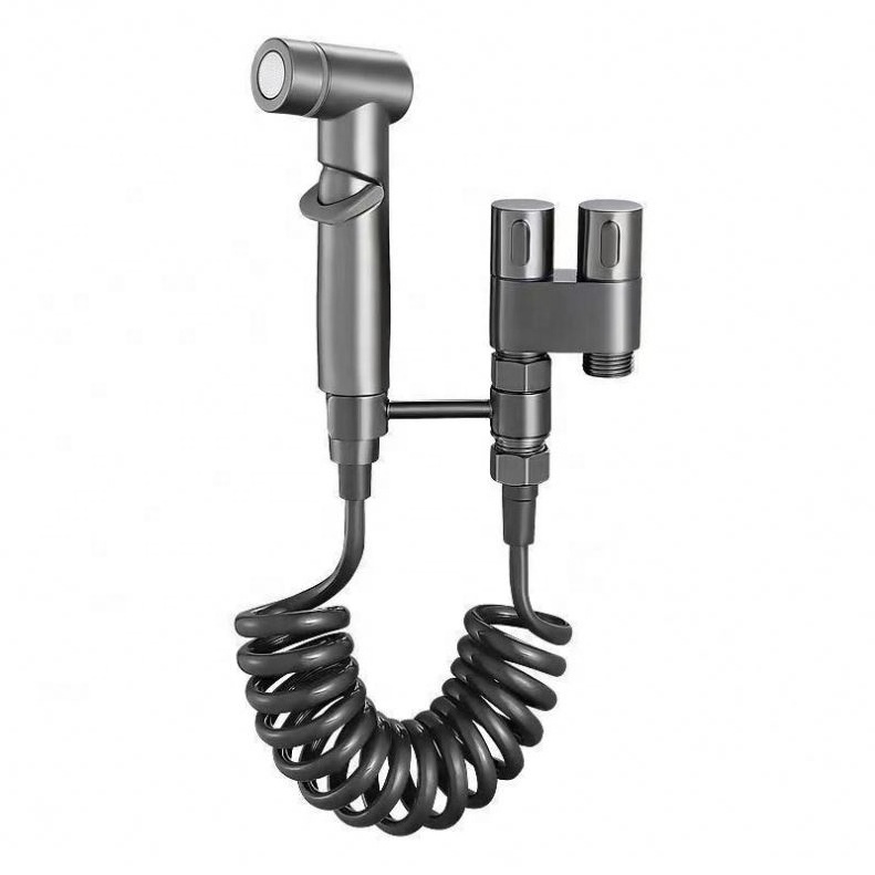 OEM ODM Factory Direct SUS304 Brass Material High Quality Gun Grey Hot And Cold Hand Held Bidet Sprayer