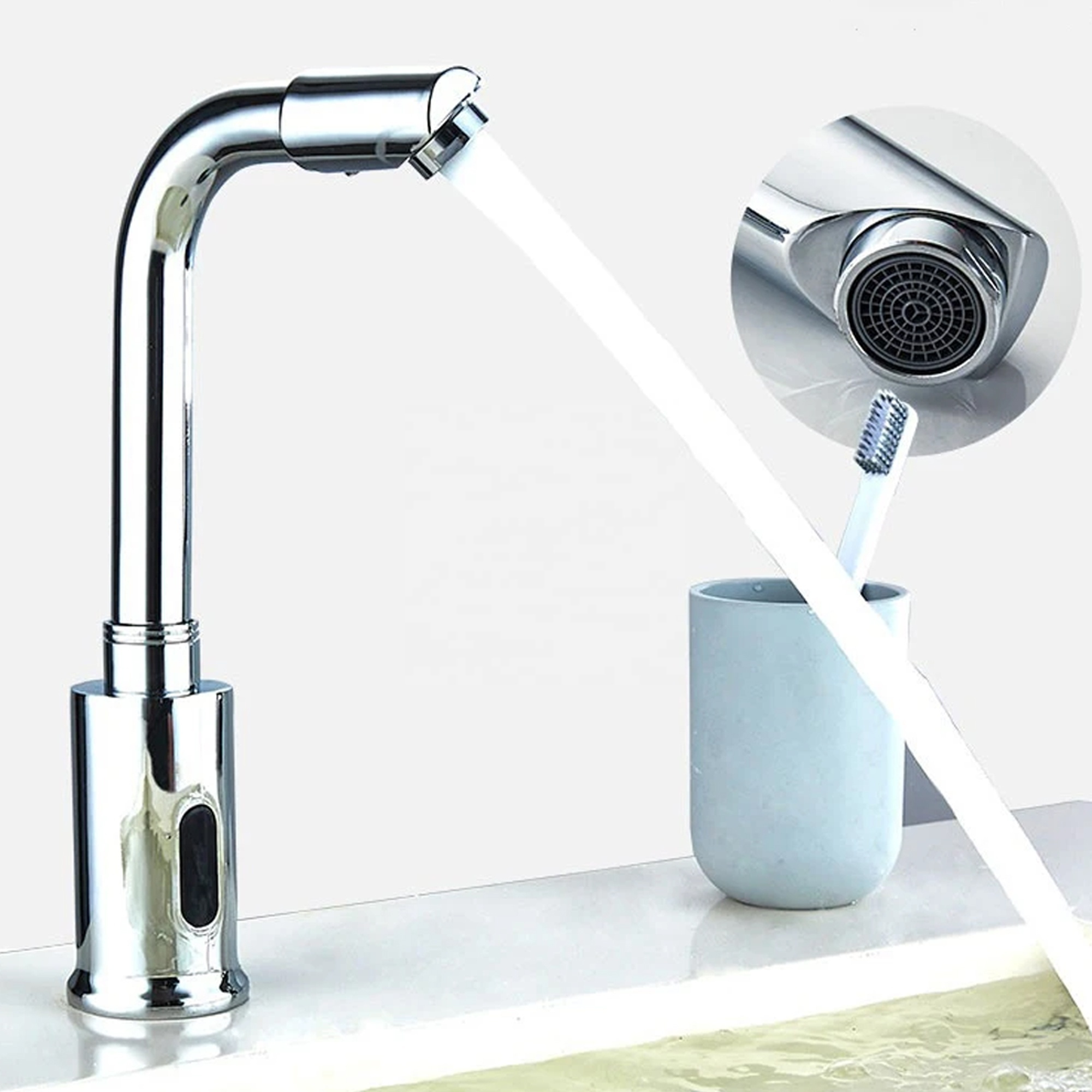 Smart Faucet Infrared Sensor Automatic Water Saver Tap Anti-Overflow Kitchen Bathroom Inductive Faucet