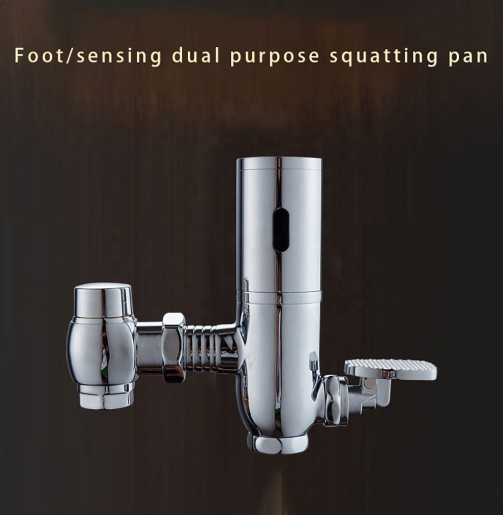 High Quality Brass Stainless Steel Foot Watermark Toilet Sensor Flushing System Flush Valve