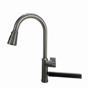 Brass Material  Waterfall Luxury Faucet Pulldown  Deck Mount Kitchen Sink Faucets with Pull Down Sprayer Kitchen Tap Mixer