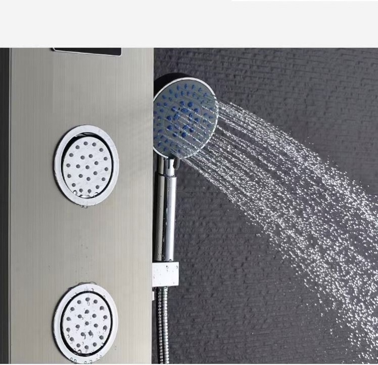 Hot Sell OEM ODM  Constant Temperature Digital Display LED Light Rainfall Shower Head Panel Faucet