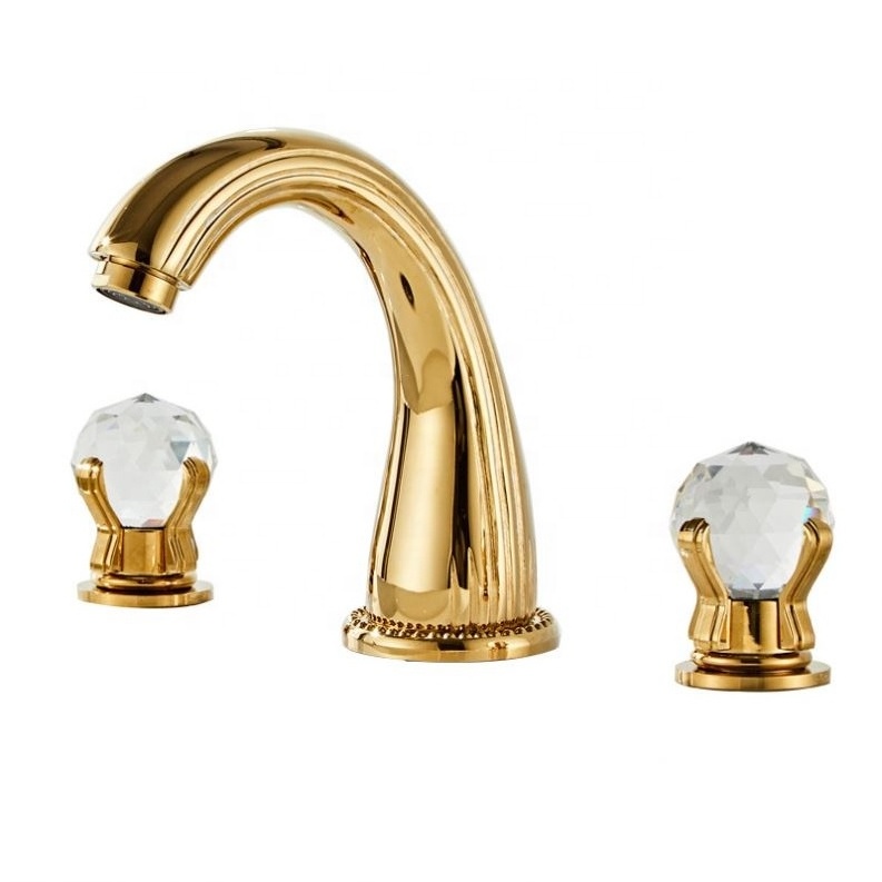 SYT Hot Sell Widespread Crystal Bathroom Vanity Luxury Faucet