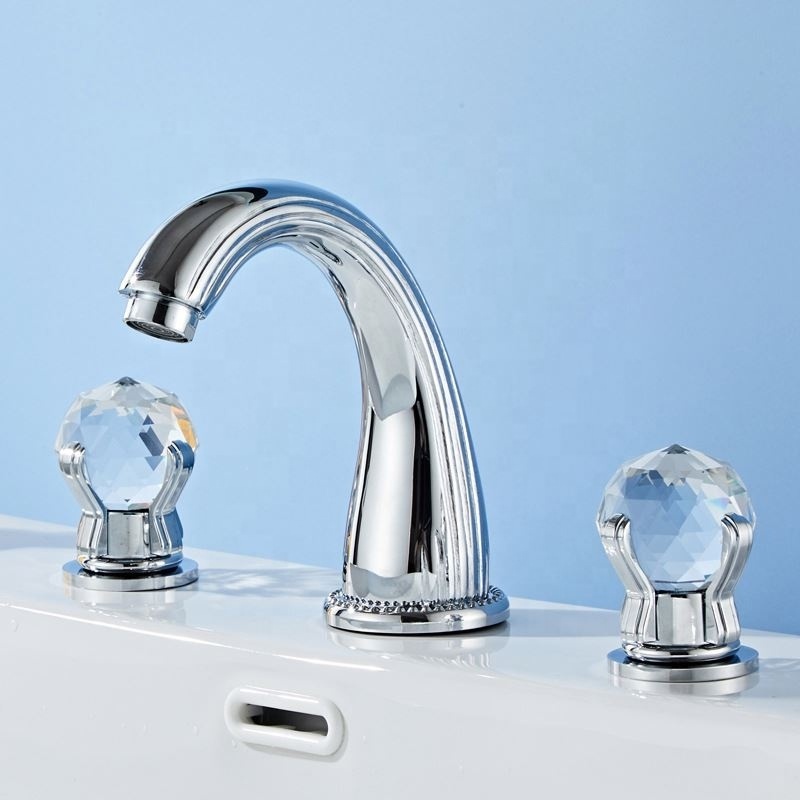 SYT Hot Sell Widespread Crystal Bathroom Vanity Luxury Faucet